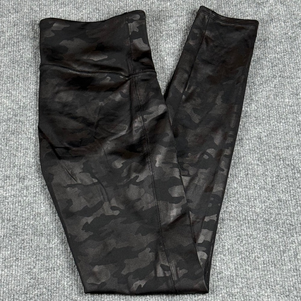 SPANX Black Camo High Waisted Ponte‎ Knit Leggings Pants Medium